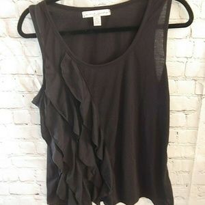 French Laundry Petite Large Black Side Ruffle